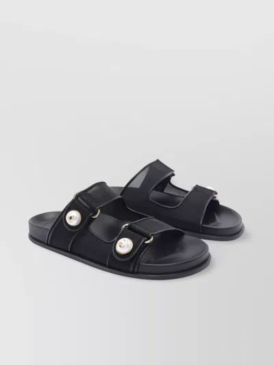 Jimmy Choo Double Strap Embellished Buttons Sandals