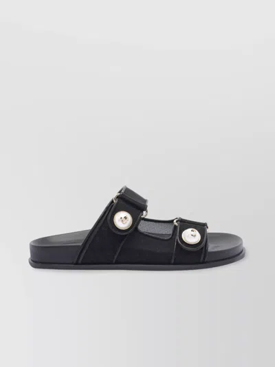 Jimmy Choo Double Strap Embellished Buttons Sandals