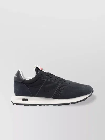 Philippe Model Low Top Sneakers With Rubber Sole And Suede Accents In Black