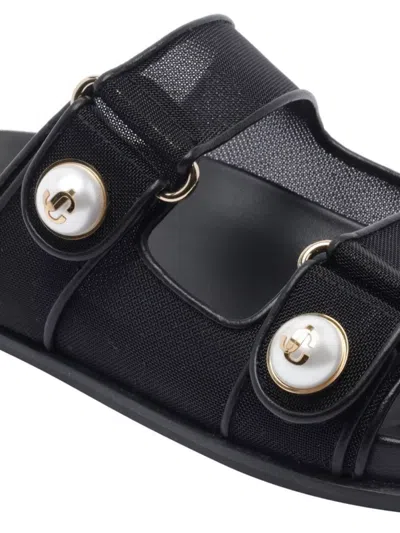 Jimmy Choo Double Strap Embellished Buttons Sandals