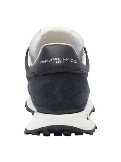 Philippe Model Low Top Sneakers With Rubber Sole And Suede Accents In Black