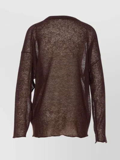 Haikure Crewneck Knitwear Sheer Fabric In Brown