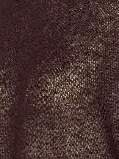 Haikure Crewneck Knitwear Sheer Fabric In Brown