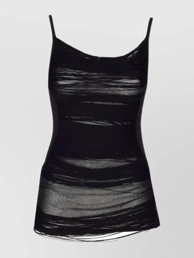 Attico Asymmetric Hem Mini Dress With Charleston Effect In Black