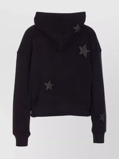 Zadig & Voltaire Knitwear With Hooded Design And Star Embellishments In Black