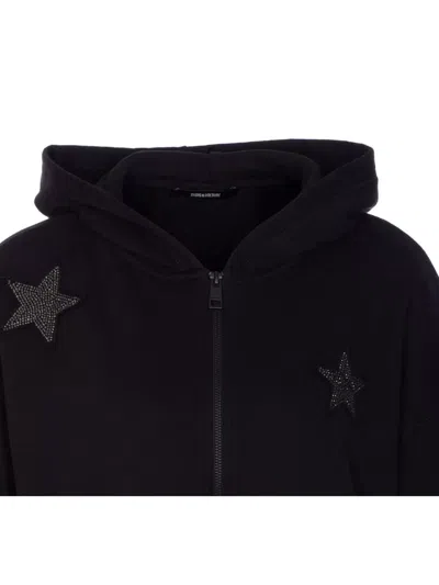 Zadig & Voltaire Knitwear With Hooded Design And Star Embellishments In Black