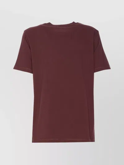 Zadig & Voltaire Crewneck Graphic Print Rock N Roll Beaded Top In Burgundy