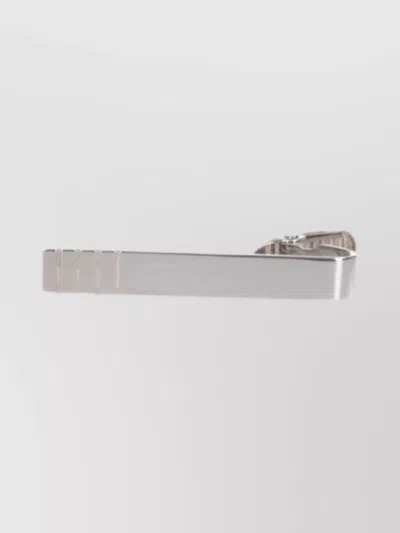 Thom Browne Metallic Finish Tie With Modern Design In Metallic