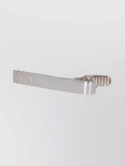 Thom Browne Metallic Finish Tie With Modern Design In Metallic