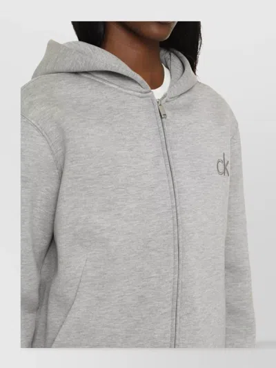 Calvin Klein Zip-up Hoodie With Hood And Pockets