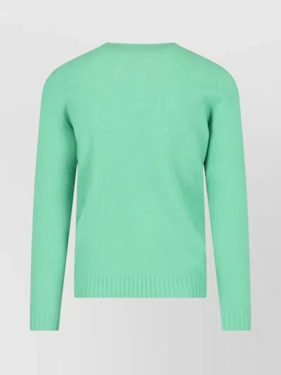 Drumohr Crew Neck Wool Long Sleeves Sweater In Gray