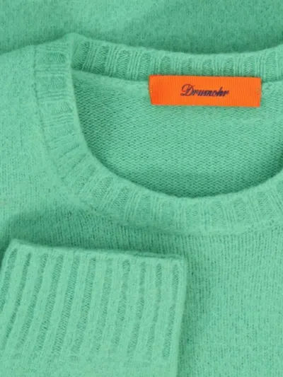 Drumohr Crew Neck Wool Long Sleeves Sweater In Gray