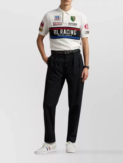 Ralph Lauren Block Design Embroidered Polo Collar Ribbed Sleeves