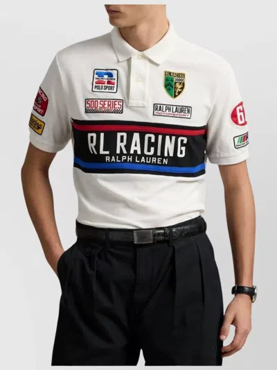 Ralph Lauren Block Design Embroidered Polo Collar Ribbed Sleeves
