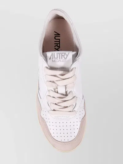 Autry Low Sneaker With Contrast Panel And Perforated Detailing