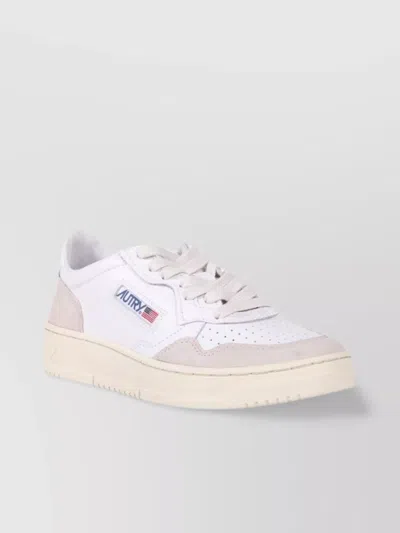 Autry Low Sneaker With Contrast Panel And Perforated Detailing