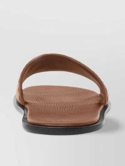 Fendi Wide Band Leather Slides