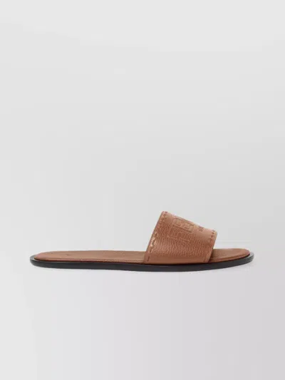 Fendi Wide Band Leather Slides