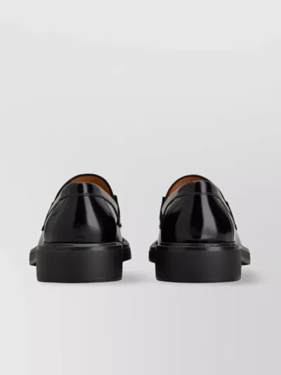 Tod's Metal Bar Leather Loafers