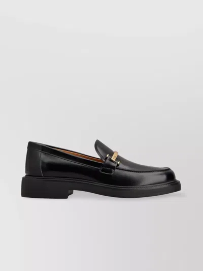 Tod's Metal Bar Leather Loafers