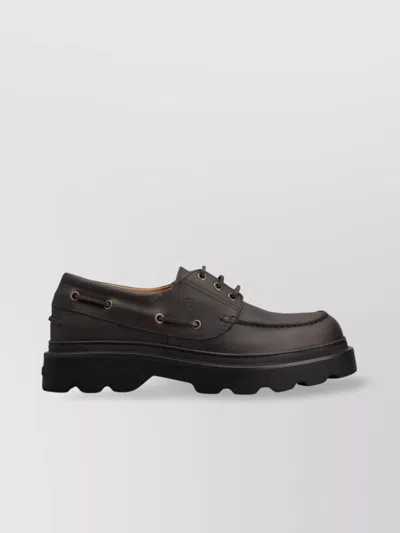 Tod's Leather Loafers Designed For Nautical Wear In Black