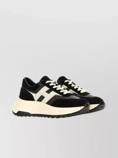 Hogan Suede And Nappa Leather Sneakers With Contrast Panel