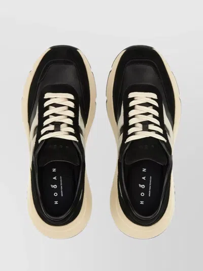 Hogan Suede And Nappa Leather Sneakers With Contrast Panel