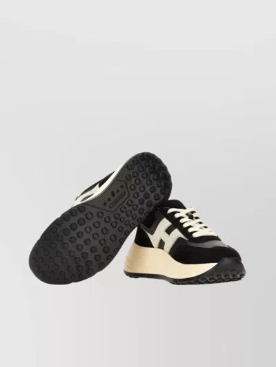 Hogan Suede And Nappa Leather Sneakers With Contrast Panel