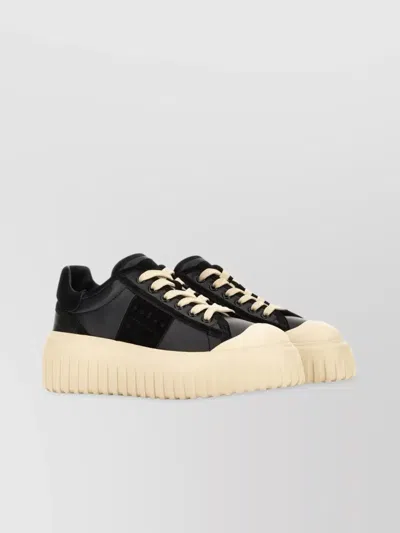 Hogan Leather And Suede Sneakers With Contrasting Sole