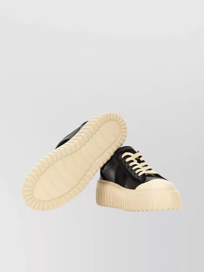 Hogan Leather And Suede Sneakers With Contrasting Sole