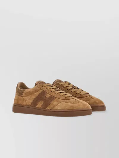 Hogan Cool Crocodile Effect Suede Sneakers