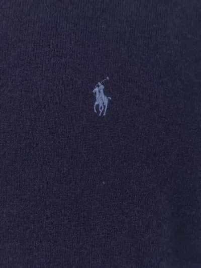 Polo Ralph Lauren Ribbed Cuff Wool Cardigan With Welt Pockets In Blue