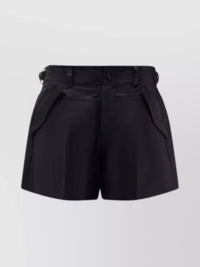 Sacai Front Pleats Wool Blend Shorts