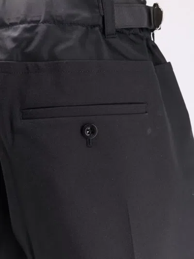 Sacai Front Pleats Wool Blend Shorts
