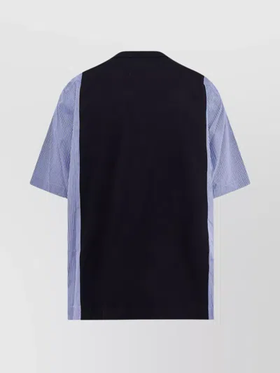 Sacai Cotton Jersey T-shirt With Popeline Inserts In Black
