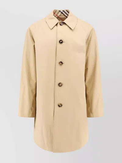 Burberry Reversible Cotton Gabardine Coat With Iconic Motif In Multi