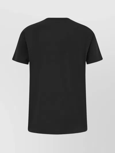 Polo Ralph Lauren Ribbed Crew-neck Cotton T-shirt With Short Sleeves In Black