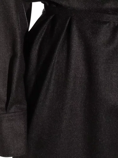 Brunello Cucinelli Wrap-effect Midi Shirt Dress In Black