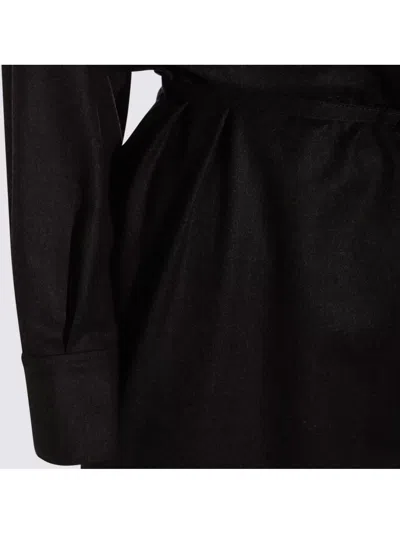 Brunello Cucinelli Wrap-effect Midi Shirt Dress In Black