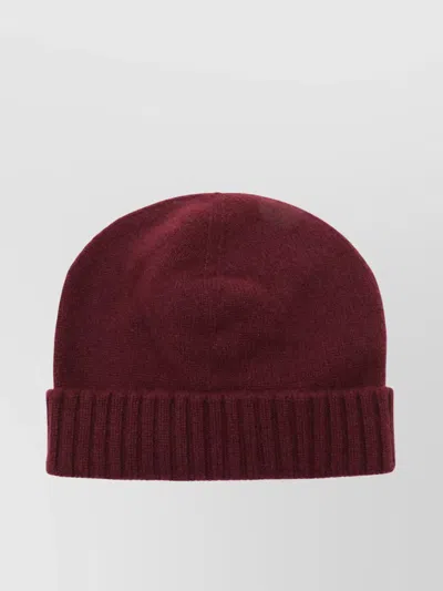 Malo Folded Ribbed Soft Texture Hat In Red