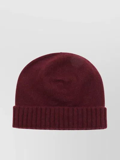 Malo Folded Ribbed Soft Texture Hat In Red