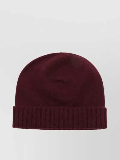 Malo Folded Ribbed Soft Texture Hat In Red