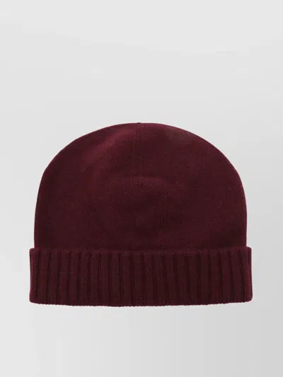 Malo Folded Ribbed Soft Texture Hat In Red