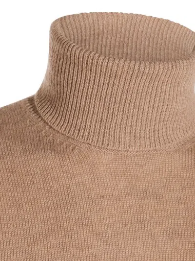 Malo Ribbed Cuffs Turtleneck Sweater In Neutral