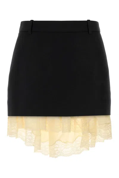 Balenciaga Black Lingerie Mini Tailored Skirt