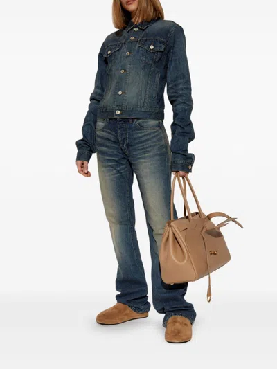 Balenciaga Fitted Denim Jacket Chest Pockets In Blue