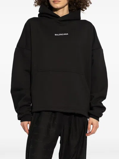 Balenciaga Women Logo Cotton Hoodie