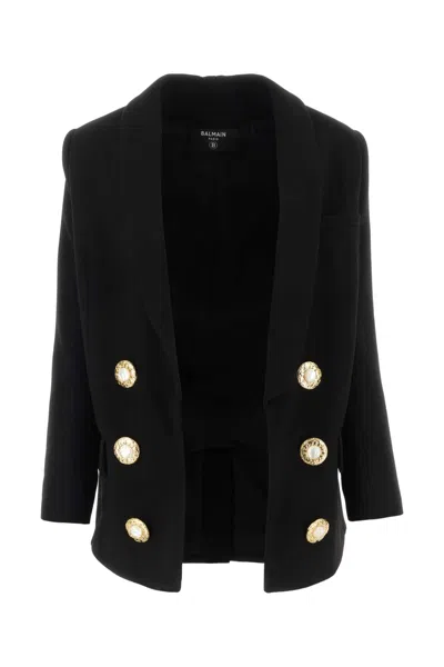 Balmain Women Black Crepe Blazer