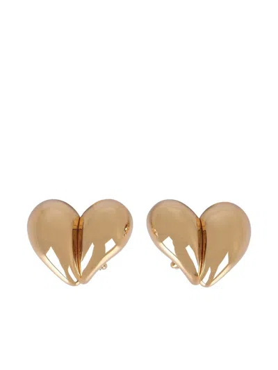Bottega Veneta Heart Earrings In Gold