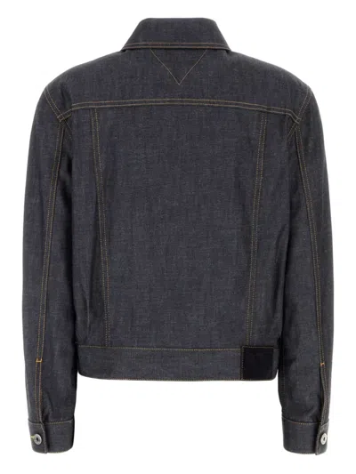 Bottega Veneta Denim Jacket Collared Chest Pockets In Blue
